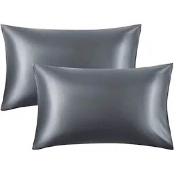 lala loom Bedding Lala Loom Satin Set Of 2 Pillowcases Charcoal